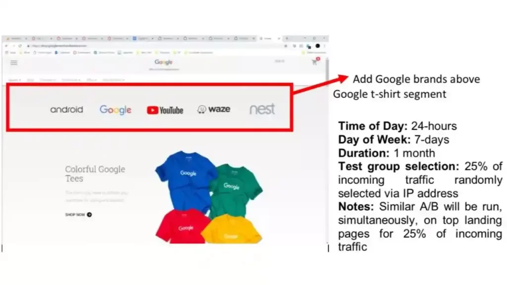 Add Google brands above Google t-shirt segment